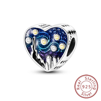Original 925 Sterling Silver Heart Love Charms Beads Pendant Fit Original Bracelet Necklace DIY Charms Women Man Jewelry Gift