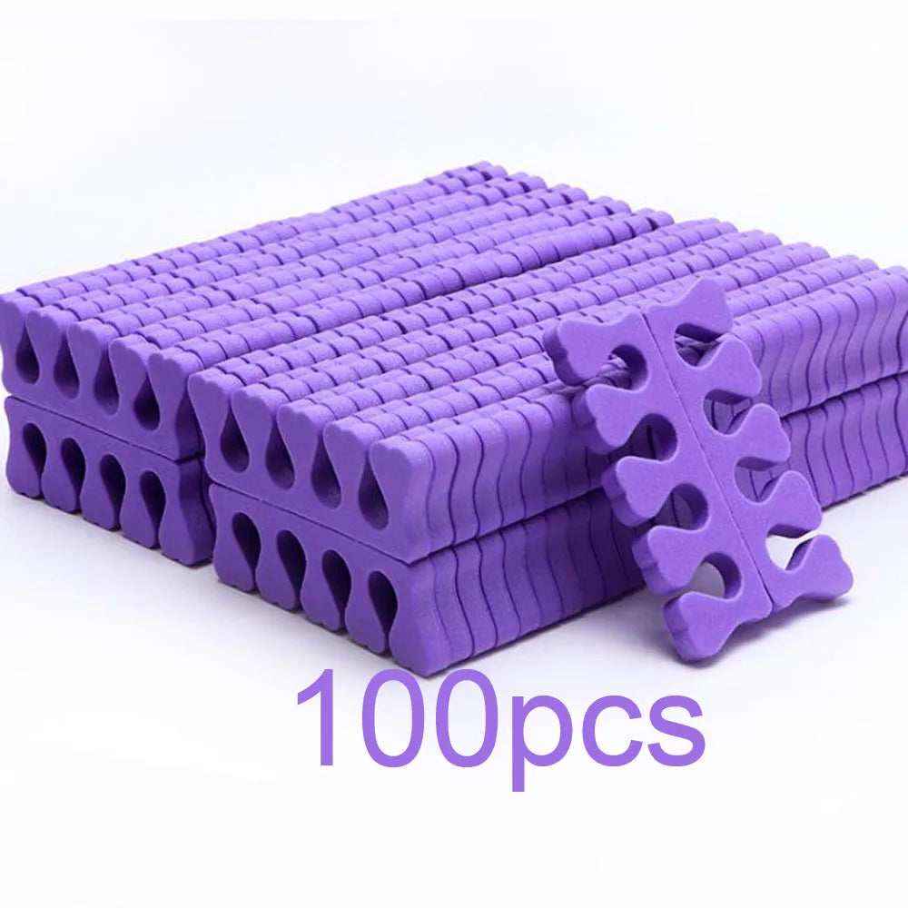 50 Pairs Soft Toe Separators Fingers Foots Nail Art Tools Flexible Heart Design Nail Art Practice Manicure Pedicure Foot Braces