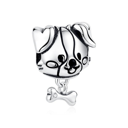 Original 925 Sterling Silver Charms Love Pets Dog Cat Paw Print Pendant Beads Fit Brand Bracelets Necklaces Women DIY Jewelry