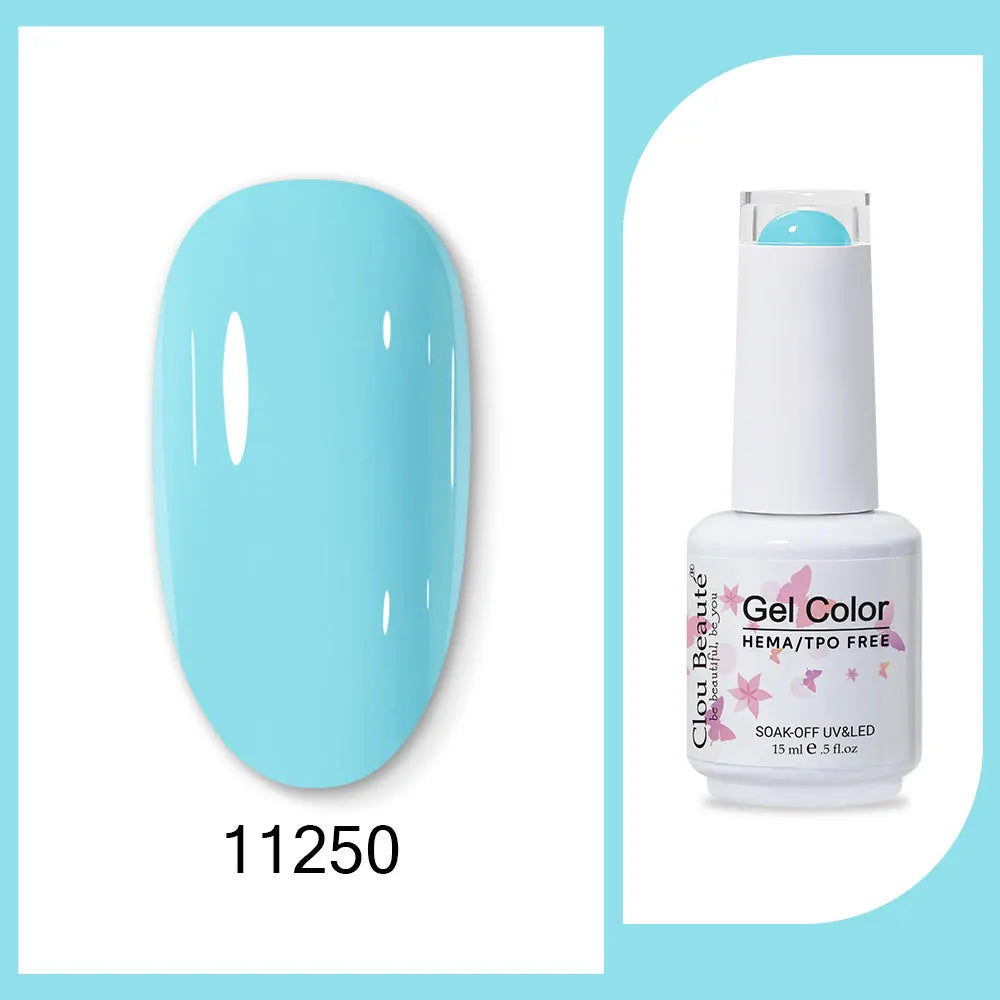 Clou Beaute TPO FREE Nail Gel Polish High Pigment Nail Art Supply Spring Summer Pastal Color Varnish UV Gel Clear Base Top Coat