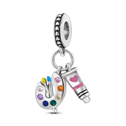 925 Silver Rainbow Flower Dragonfly Charms Dangle Charm Animal Bead Fit Original Bracelet Jewelry DIY