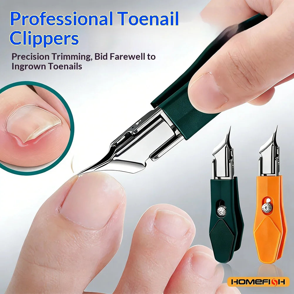 Stainless Steel Slant Edge Nail Clipper – 25° Angle, Wide Opening Eagle Beak for Thick or Curved Toenails