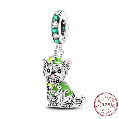 Charms 925 Sterling Silver Dog Cat Paw Print Love Pets Charms Beads Fit Original Bracelets Necklaces Pendant Women DIY Jewelry