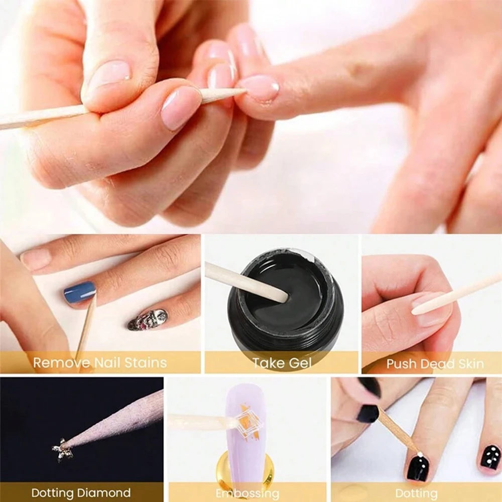 50/100PCS Disposable Wood Stick Beauty Spatulas Log Hair Removal Wax Coating and Scraping Tool Eyebrow Trimming Wooden Stick