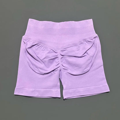 HISTELLO Sports Shorts 4.5" Women Yoga Shorts Seamless Low Waist Scrunch Bum Gym Leggings Workout Stretch Fitness Sports Shorts
