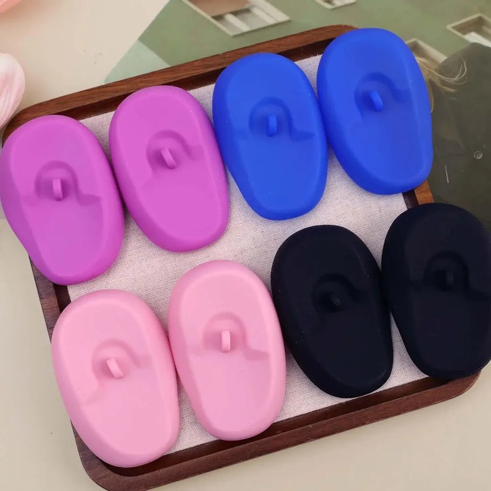 Silicone Ear Cover Hair Coloring Dyeing Ear Protector Waterproof Shower Ear Shield 2 PCS Earmuffs Caps Salon Styling Accessories
