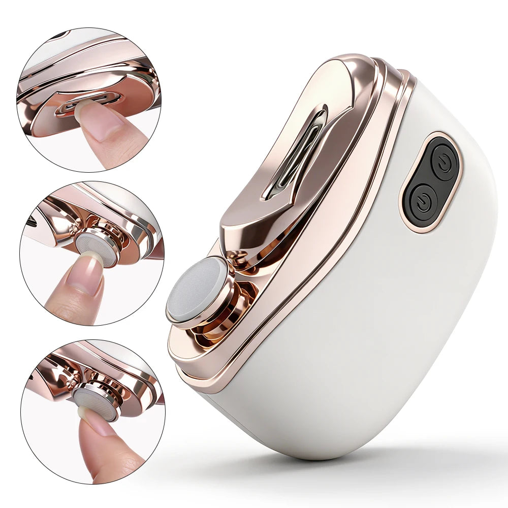 Electric Nail Clippers Automatic Anicure Trimmer With Light Adult Baby Fingernail Toe Scissors Pedicure Polishing Nails Cutter