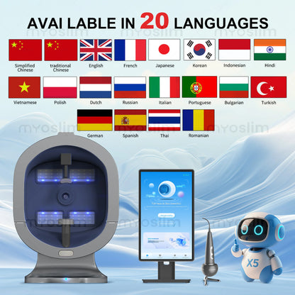 3D Magic Ai Facial Testing X5 ProMirror Wood Lamp Acne Scanner Skin Detector Skin Analyzer Facial Tester Facial Analyzer Machine