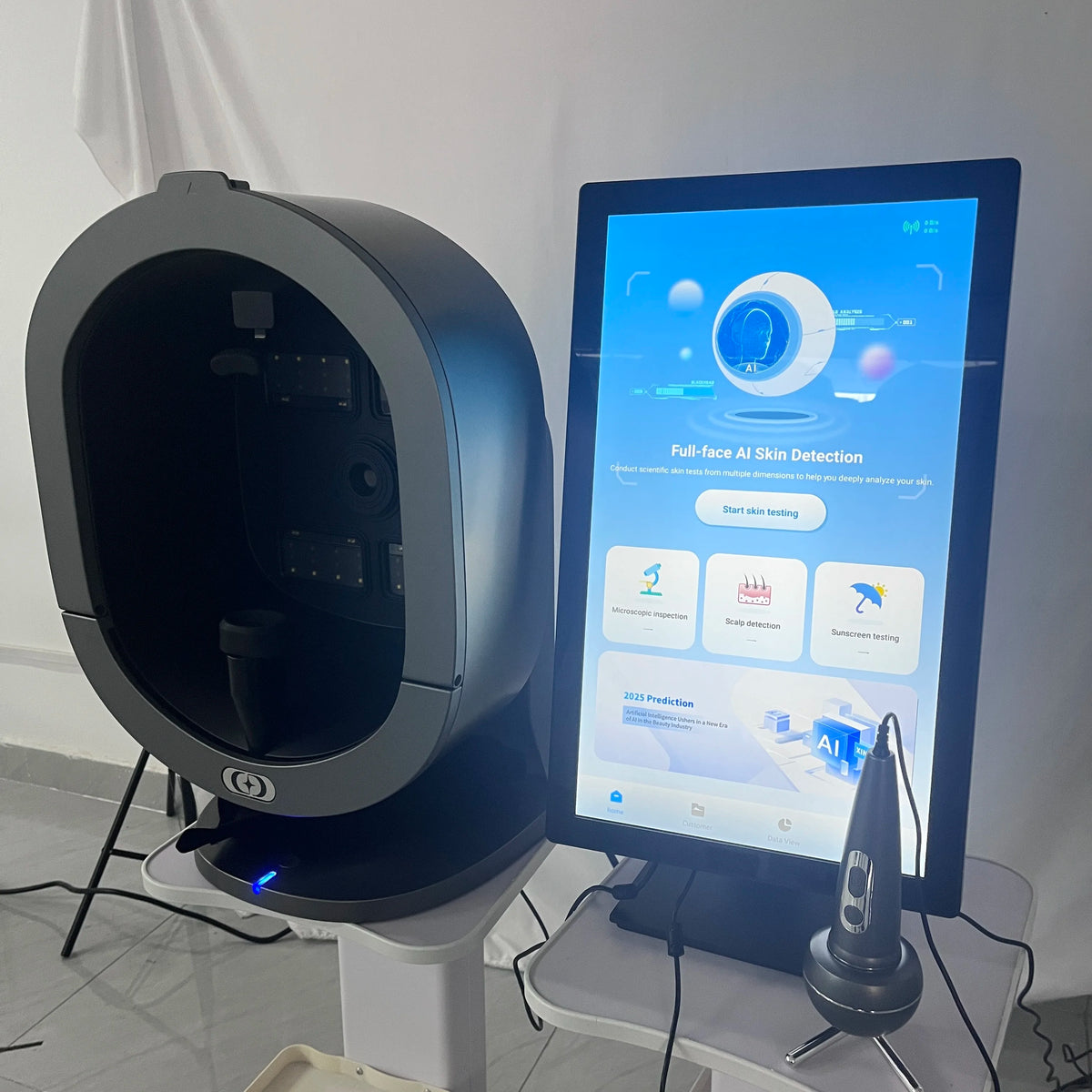 3D Magic Ai Facial Testing X5 ProMirror Wood Lamp Acne Scanner Skin Detector Skin Analyzer Facial Tester Facial Analyzer Machine