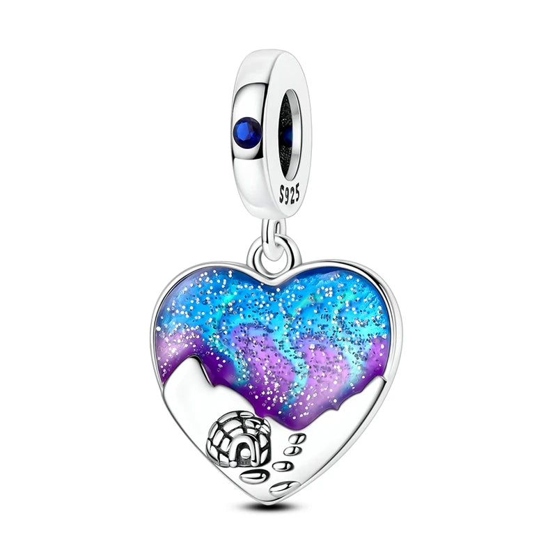 New 925 Sterling Silver Charms Beads Pendants Colorful Tree of Life Cosmic Starry Sky Charms For Women Bracelet DIY Jewelry Gift