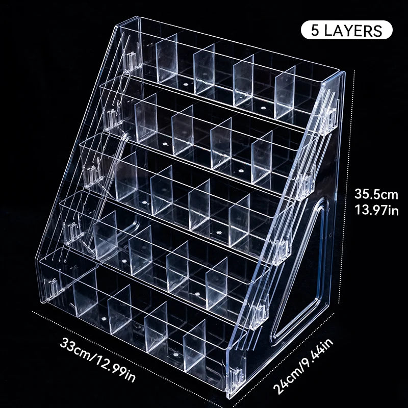 3/4/5/6/7 Layers Acrylic Nail Polish Display Rack Transparent Cosmetic Organizer Multi-layer Simple Mounting Rack Stand Holder