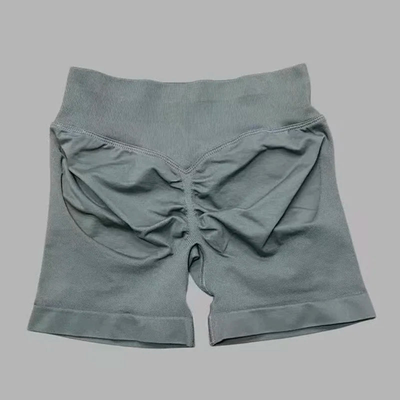 HISTELLO Sports Shorts 4.5" Women Yoga Shorts Seamless Low Waist Scrunch Bum Gym Leggings Workout Stretch Fitness Sports Shorts
