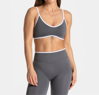 Women Solid Color Gym Sports Bra Summer Yoga Fitness Top Sexy Backless Knit Bra with Chest Cushion Suspender Breathable Bra