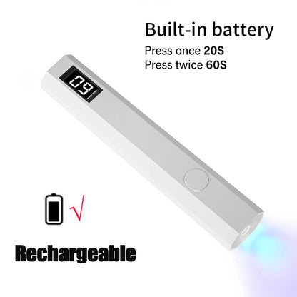 LINMANDA Minicure Handheld UV Light for Gel Nails Portable UV Nail Lamp Rechargeable LED Nail Lamp for Nails Art Desk Stand