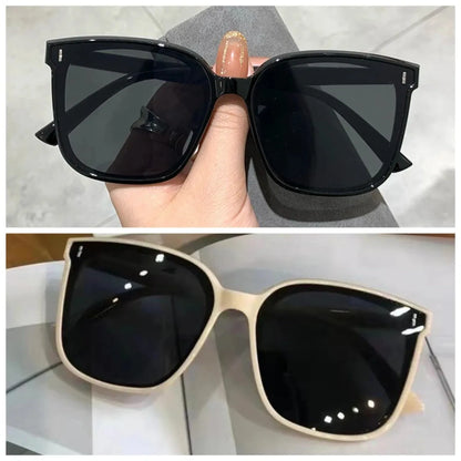 MJYIWANG Fashion Korean Personality Ins Trend Black Square Frame UV400 Sunglasses for Unisex Street Sunglass