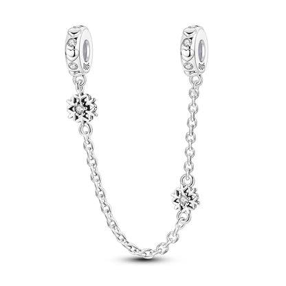 925 Sterling Silver Star Moon Safety Chain Charms Bead Fit 3mm Original Bracelet DIY Women Exquisite Anniversary Jewelry Gifts
