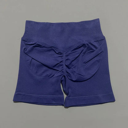 HISTELLO Sports Shorts 4.5" Women Yoga Shorts Seamless Low Waist Scrunch Bum Gym Leggings Workout Stretch Fitness Sports Shorts