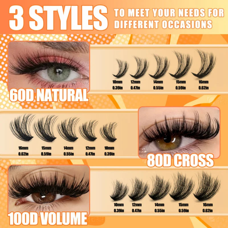 DIY lash Professional Eyelash Extension/10-16mm/Thick False Eyelashes Mixed0.07mm/D Curl Cat-Eye for a Fluffy And Dramatic Look