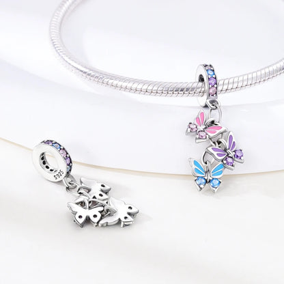 Charm 925 Sterling Silver Pink Pendant Charm Fit Original Charm Bracelet Necklace Beads DIY Jewerlry Accessories