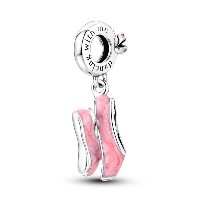 925 Silver Rainbow Flower Dragonfly Charms Dangle Charm Animal Bead Fit Original Bracelet Jewelry DIY