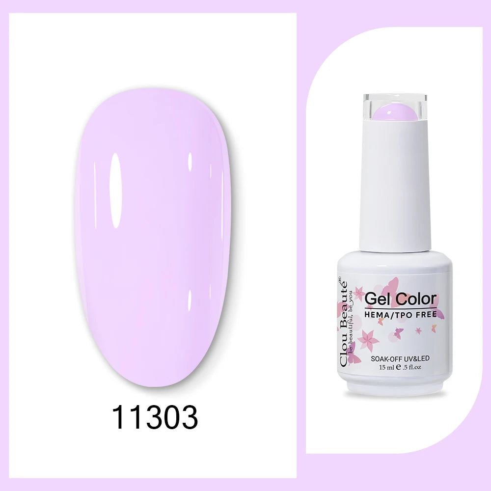 Clou Beaute TPO FREE Nail Gel Polish High Pigment Nail Art Supply Spring Summer Pastal Color Varnish UV Gel Clear Base Top Coat