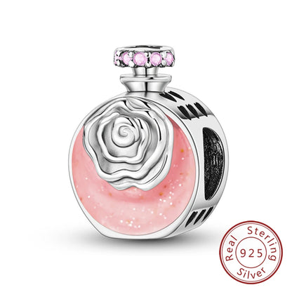 Charm 925 Sterling Silver Pink Pendant Charm Fit Original Charm Bracelet Necklace Beads DIY Jewerlry Accessories
