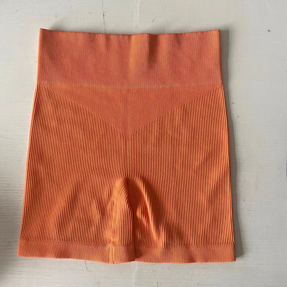 Women's Ribbed Knited Shorts Seamless Yoga Shorts Stretchy High Waist Shorts Sexy Hip Liftting Cycling Running Three Point Pants