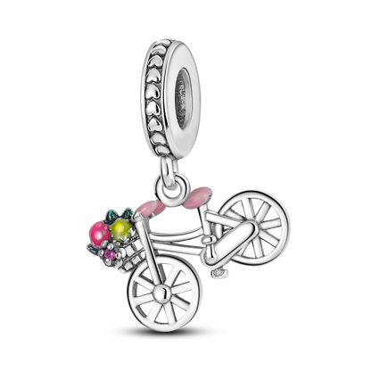 925 Silver Rainbow Flower Dragonfly Charms Dangle Charm Animal Bead Fit Original Bracelet Jewelry DIY